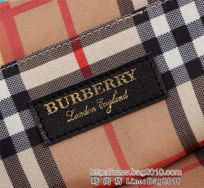 BURBERRY巴寶莉 大號棉質帆布購物袋 vitage復古格紋 2131  Bhq1034